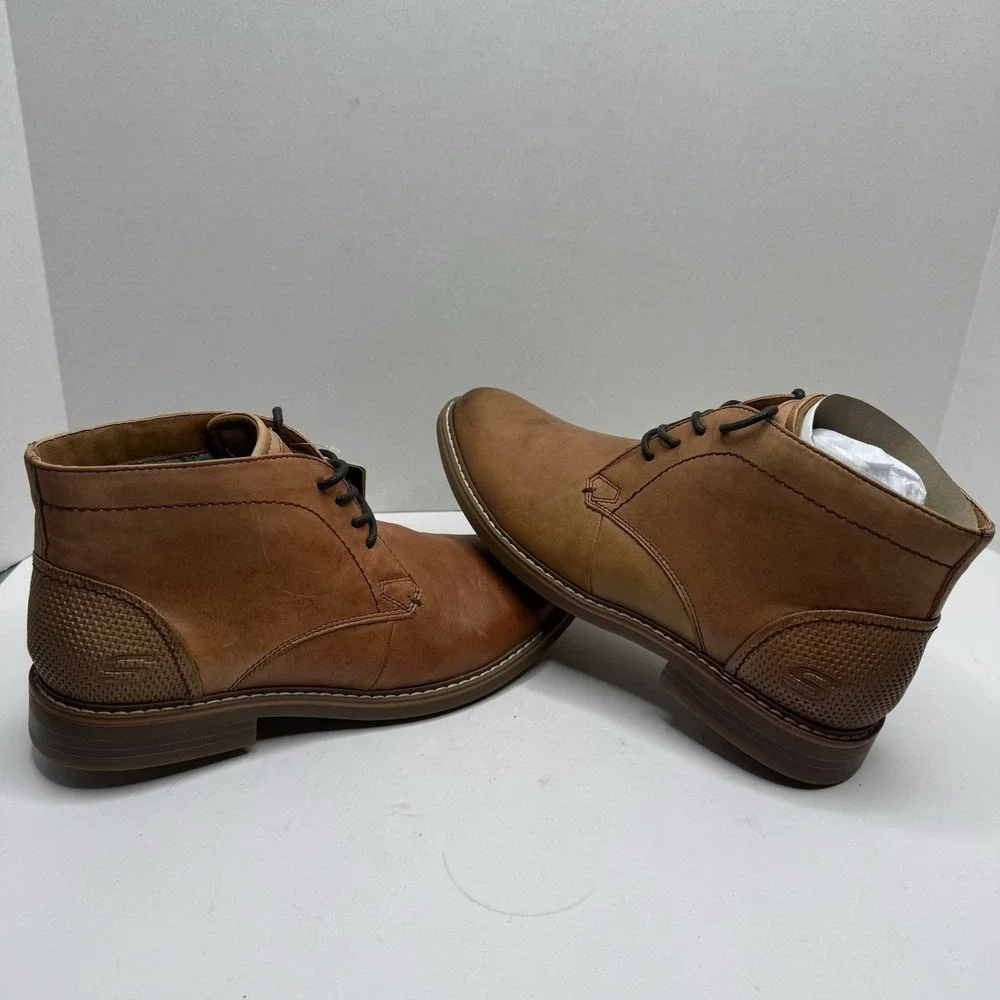 Skechers Bregman Calsen Chukka Boots Cognac Leather Mens 9 66405/COG New